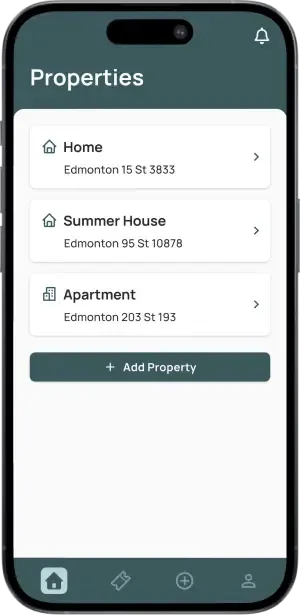 Tenant submits maintenance request through KRU app on smartphone