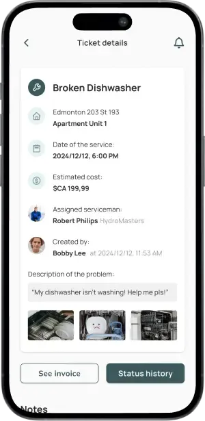Property manager views all active maintenance requests across multiple properties