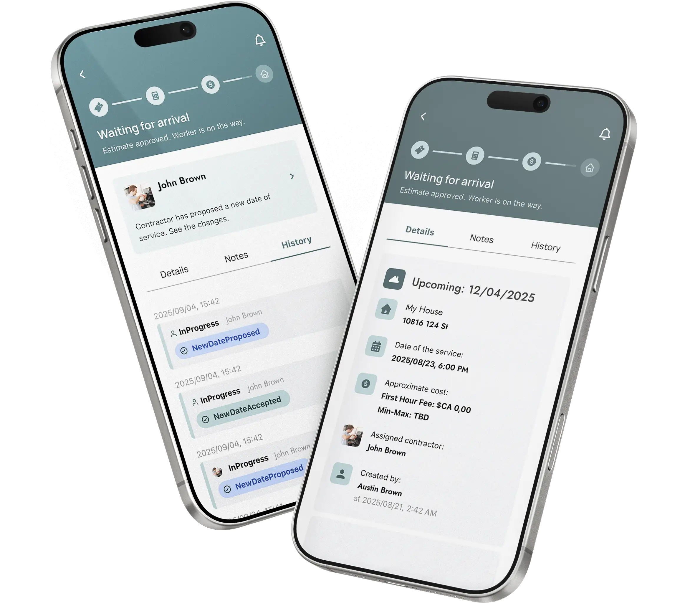 Homeowner submits maintenance request to vetted contractor through Kru mobile app