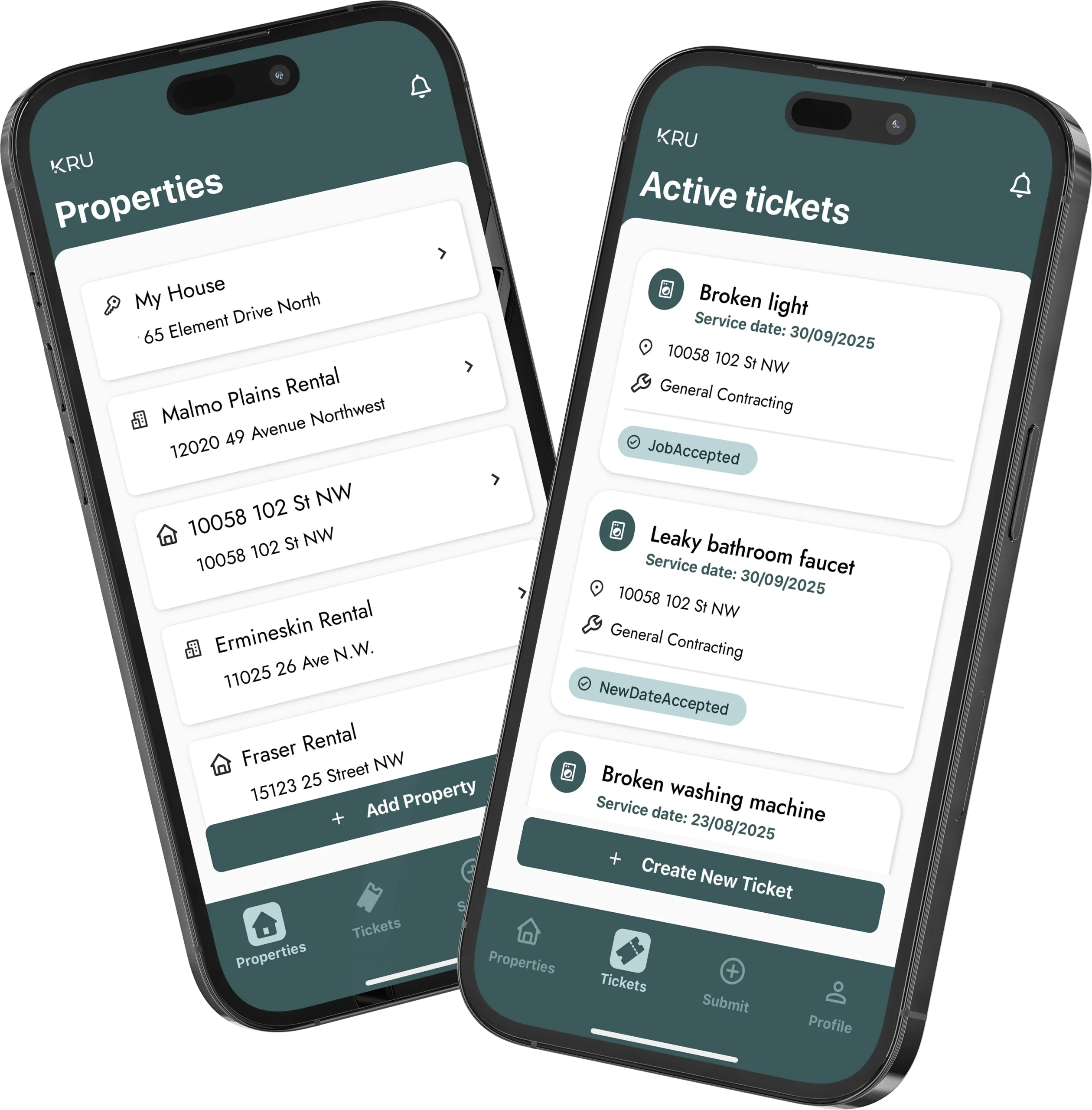 Property manager reviews multiple maintenance tickets on KRU platform