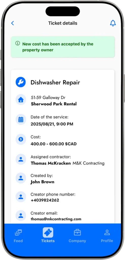Contractor submits invoice through KRU app and receives secure payment