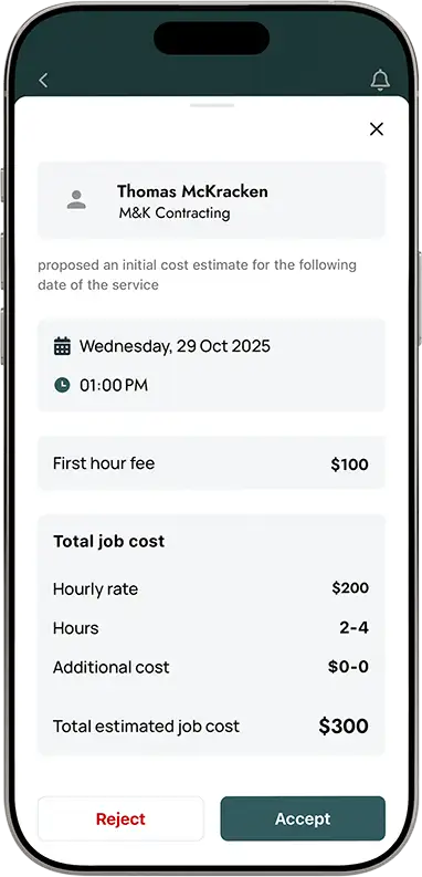 Property owner approves contractor quote and schedules repair appointment