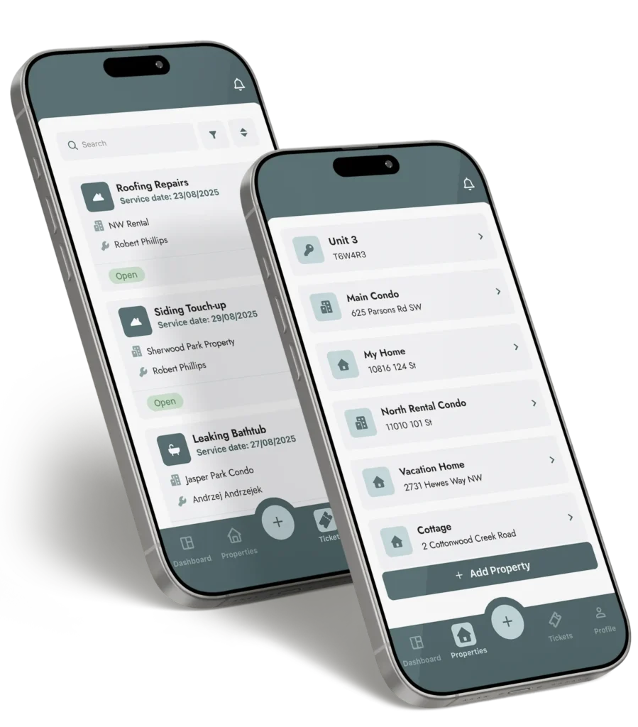 Using the Kru app, you can view ongoing requests as tickets as well as all your active properties all in once place