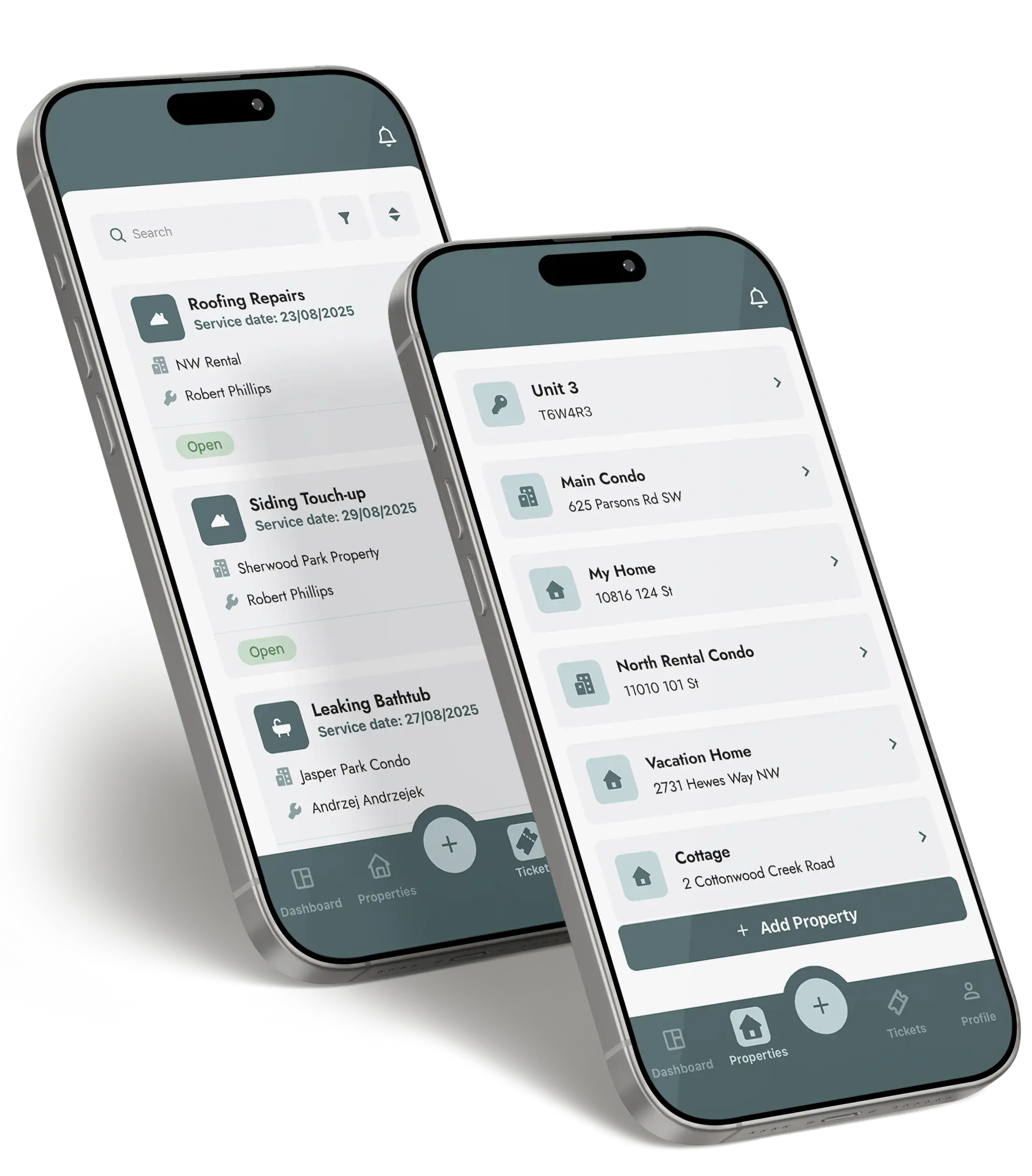 Using the Kru app, you can view ongoing requests as tickets as well as all your active properties all in once place